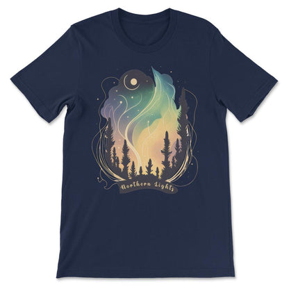 Aurora Borealis Northern Lights Beautiful and Colorful Sky Gift Tee - - Navy