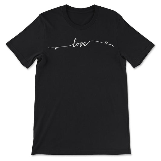 Cute Love Heart Apparel Design For Women and Girls print Gift Tee - - Black
