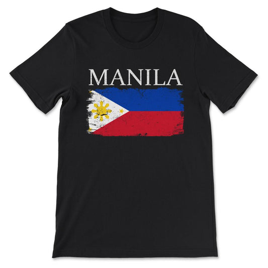 Manila Philippines Visitor Manila Tourist Philippines Flag Gift Tee - - Black
