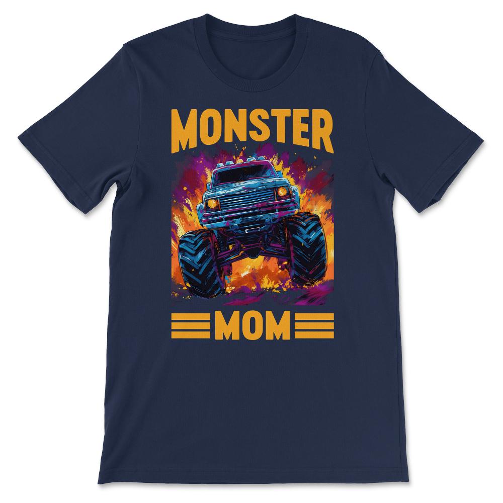 Monster Mom Truck Monster Truck Mom Vintage Race Truck Gift Tee - - Navy