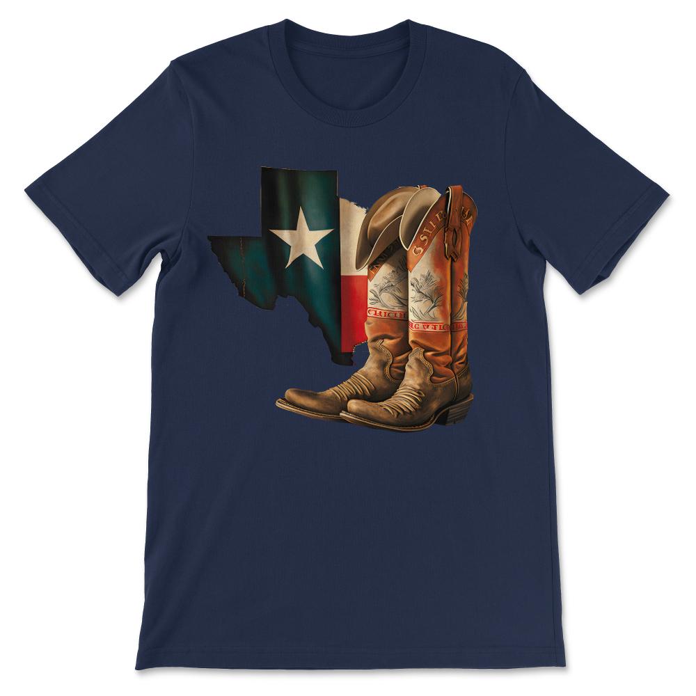 Done - Texas Cowboy Lone State Star Vintage Flag Patriotic Western - Navy