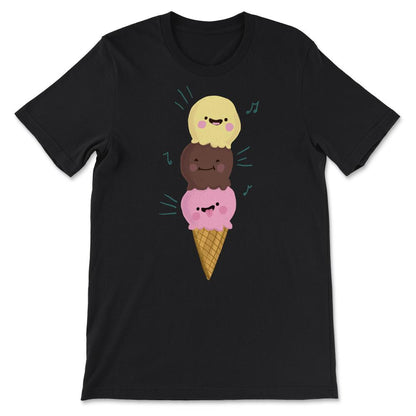 Ice Cream Lover Summer Vacation Beach Holiday Summer Vibes print Gift - Black