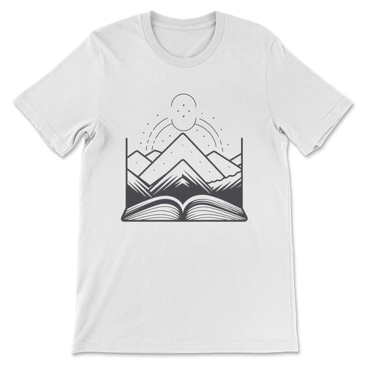 Reading Read Explore Nature Bookaholic Booktrovert Adventure Gift Tee - White