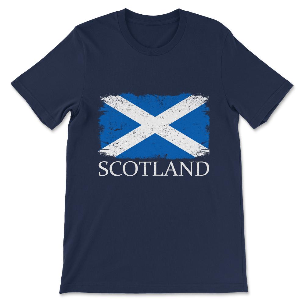 Scotland Country Flag Scotland Tourist Scotland Team Gift Tee - - Navy