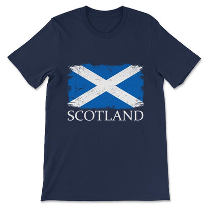 Scotland Country Flag Scotland Tourist Scotland Team Gift Tee - - Navy