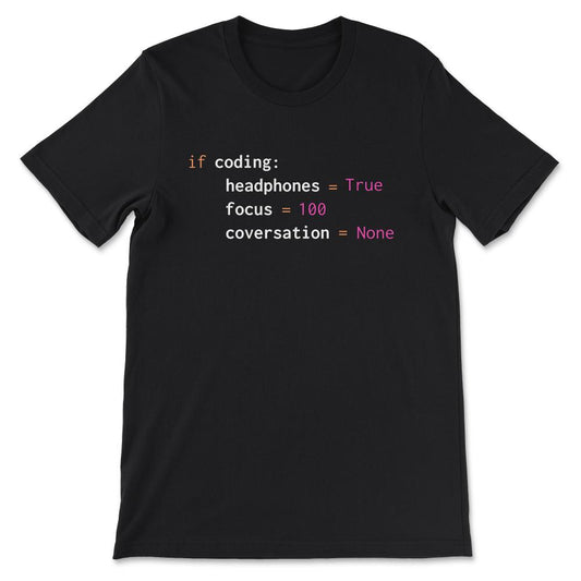 Python programming product with funny Python coding print Gift Tee - - Black