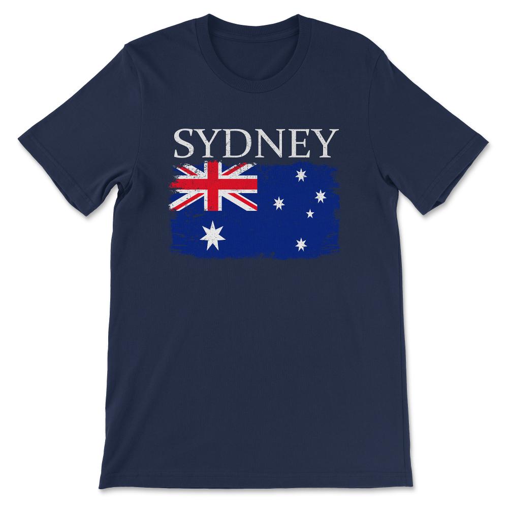 Sydney Australia Flag Sydney Tourist Australia Visitor Gift Tee - - Navy