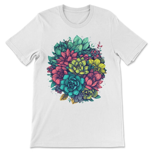 Cactus Blooming Cacti Succulent Lover Wildflower Flower Cute Gift Tee - White