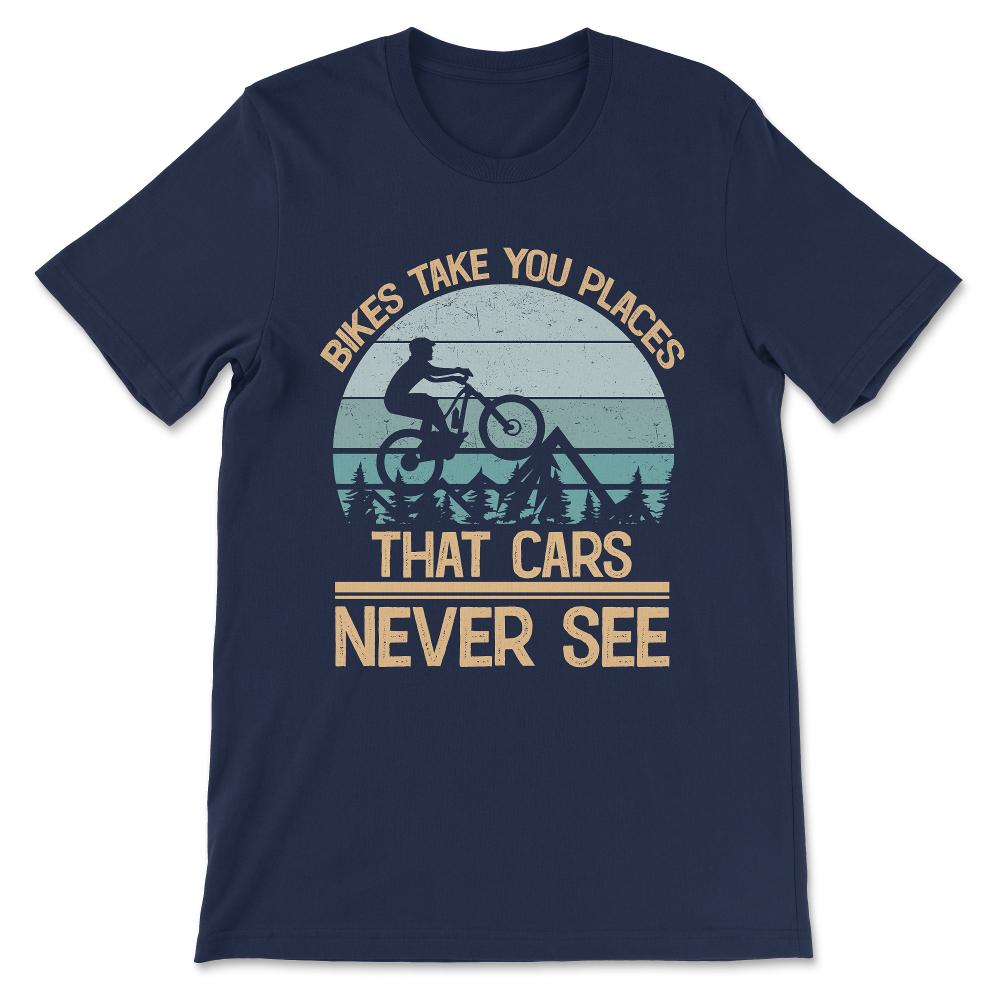 Cyclist Quote Cycling Sunset Cycling Quote Biker Quote Gift Tee - - Navy