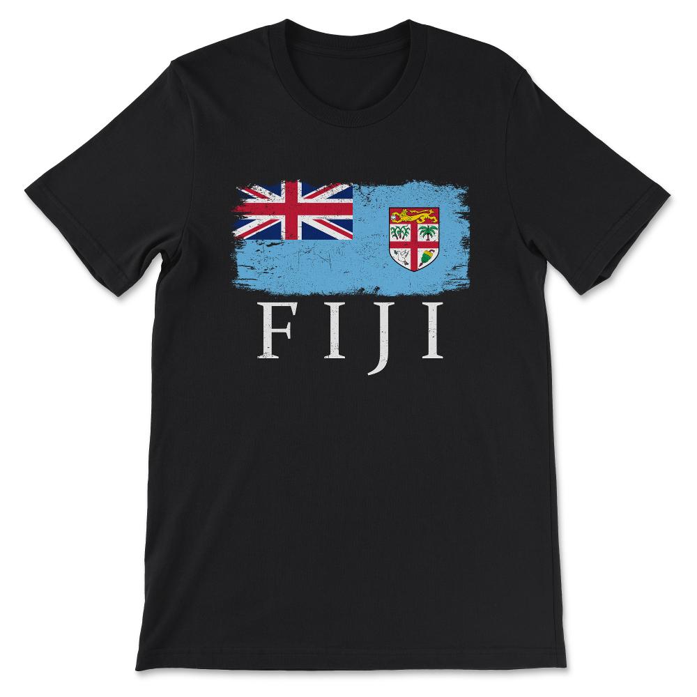 Fiji Country Flag Fiji Country Tourist Fiji Country Team Gift Tee - - Black