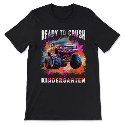 Truck Retro Race Big Vintage Kindergarten Back School Fun Gift Tee - - Black