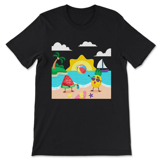 pineaple and watermelom Gift Tee - Unisex T-Shirt - Black