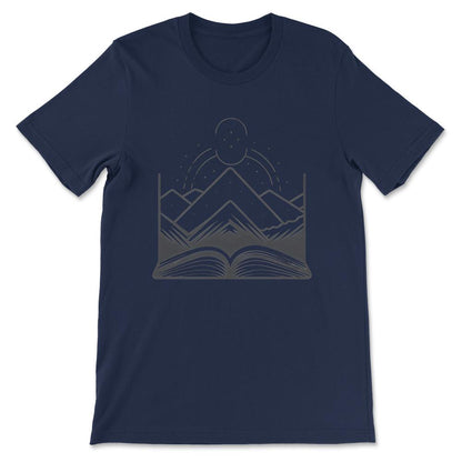 Reading Read Explore Nature Bookaholic Booktrovert Adventure Gift Tee - Navy