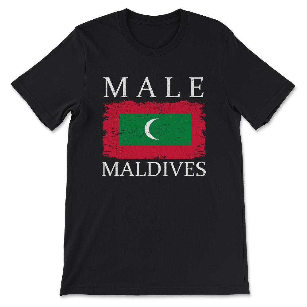 Male Maldives Flag Maldives Tourist Capital Maldives Gift Tee - - Black