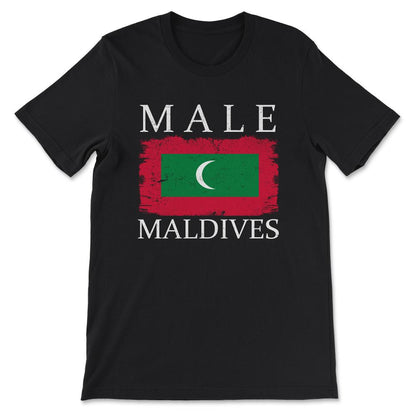 Male Maldives Flag Maldives Tourist Capital Maldives Gift Tee - - Black