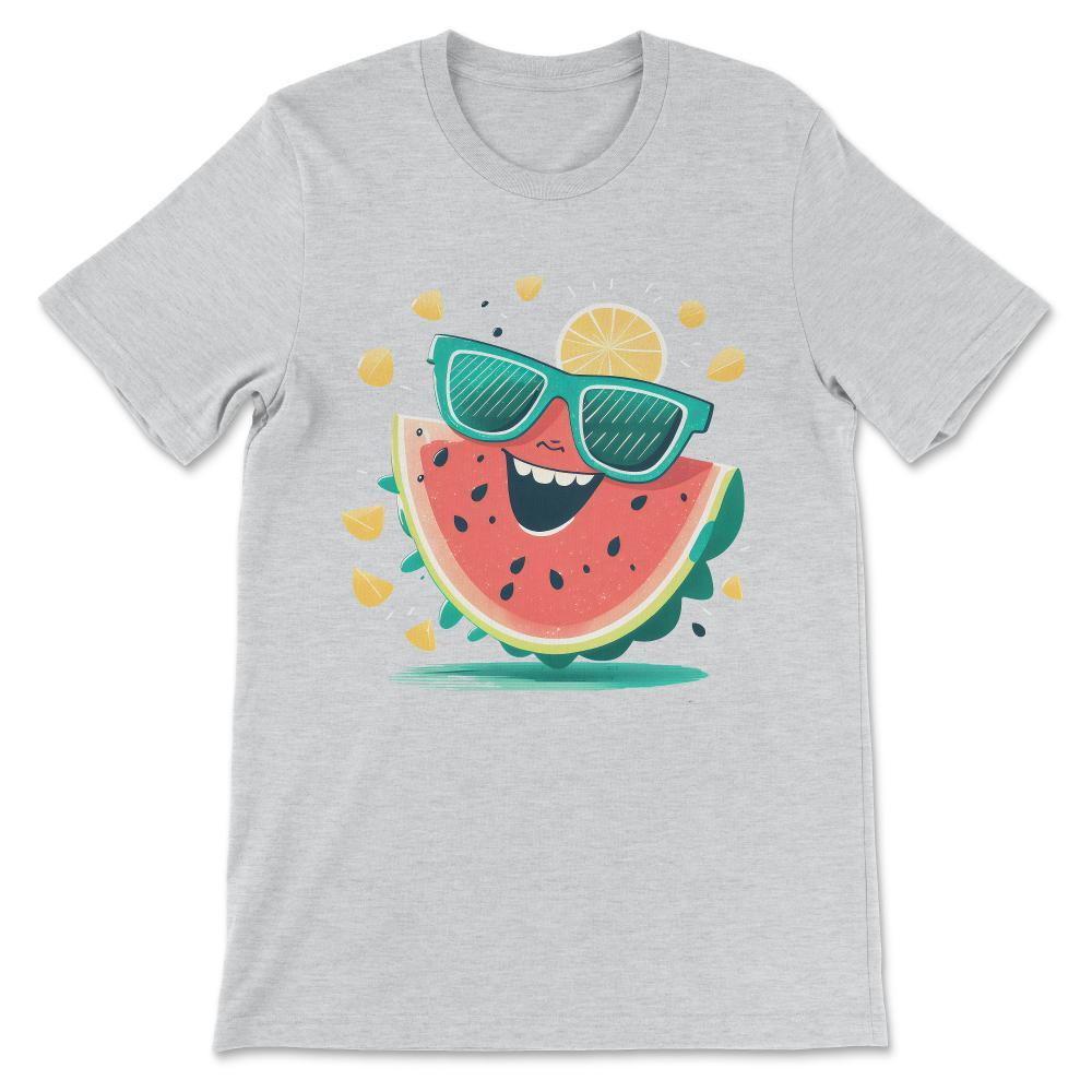 Watermelon Funny Summer Fruit Sunglasses Family Tropical Fun Gift Tee - Ash