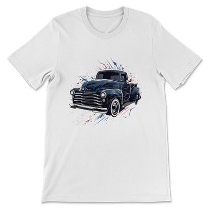 Truck Vintage Old Classic School American Pickup Retro Farm Gift Tee - White