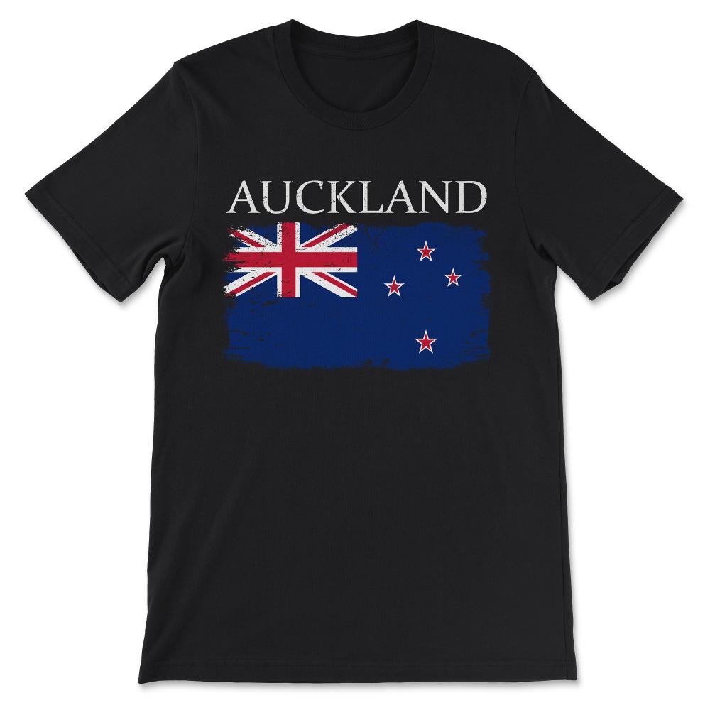 Auckland New Zealand Flag New Zealand Tourist Auckland Visitor Gift - Black