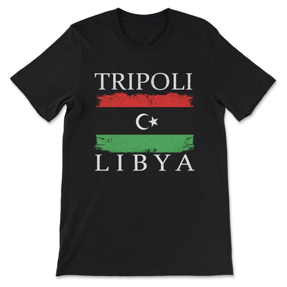 Tripoli Libya Flag Capital City Libya Tripoli Tourist Gift Tee - - Black