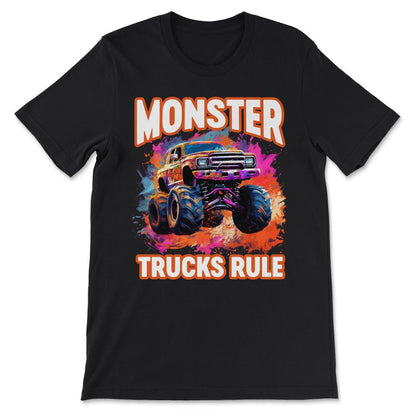 Truck Retro Race Big Vintage Kindergarten Back School Fun Gift Tee - - Black