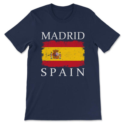 Madrid Spain Flag Spain Tourist Capital Spain Madrid Tourist Gift Tee - Navy