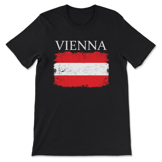 Vienna Austria Flag Austria Visitor Capital Austrian Gift Tee - - Black