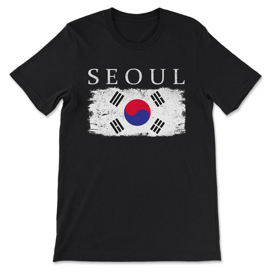 Seoul South Korea Flag South Korea Visitor Seoul Tourist Gift Tee - - Black