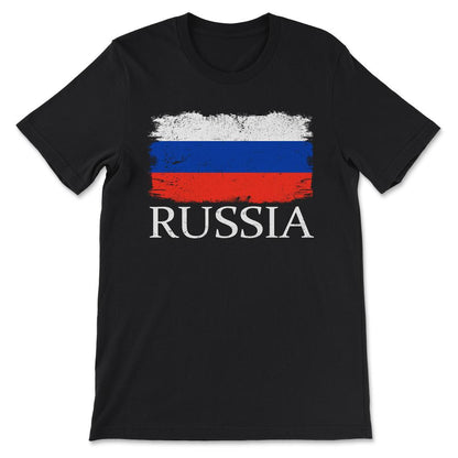 Russia Country Flag Russia Tourist Russia Team Flag Gift Tee - Unisex - Black