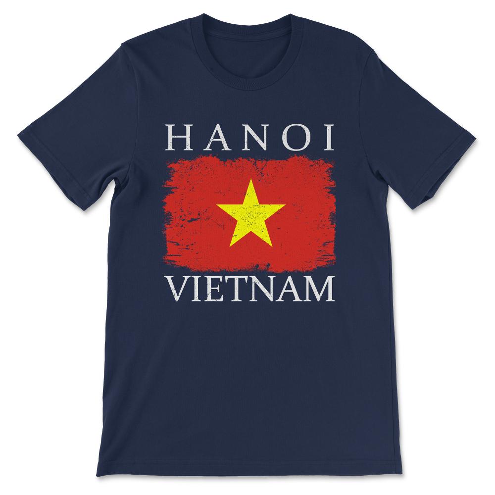 Hanoi Vietnam Hanoi Flag Hanoi Travelling Vietnamese Tourist Gift Tee - Navy