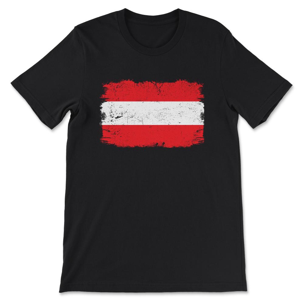 Austria Country Flag Austria Country Tourist Austria Team Gift Tee - - Black