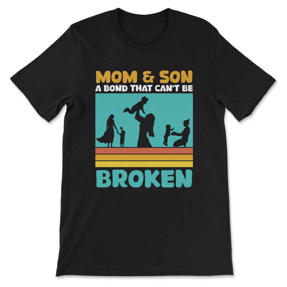 Mom & Son Unbroken Bond Team Mamma Best Mummy Love Mother Gift Tee - - Black