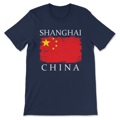 Shanghai China Shanghai City China Flag China Tourist  Gift Tee - - Navy