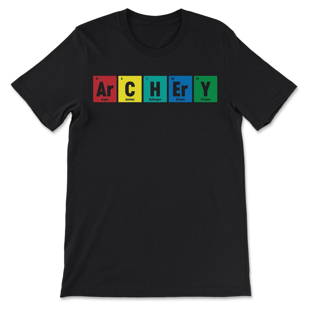 Archery Periodic Table Archery Chemistry Archer Coach Player Gift Tee - Black