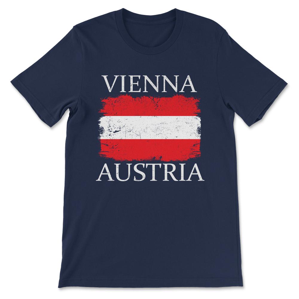 Vienna Austria Flag Austria Visitor Capital Austrian Gift Tee - - Navy