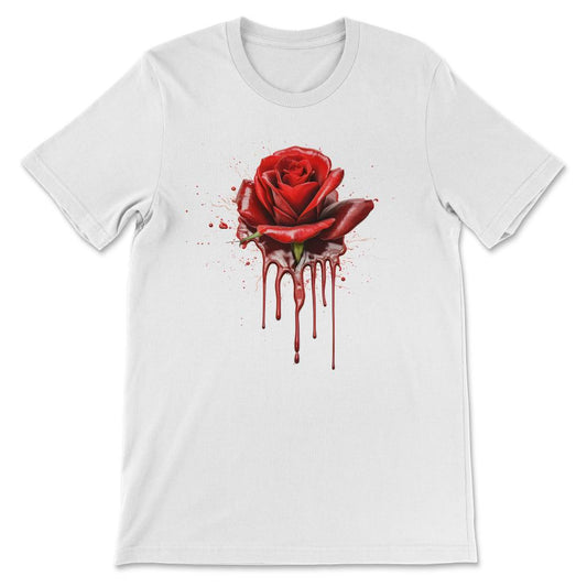 Done - Melting Bleeding Rose Flower Garden Cute Botanist Floral Red - White