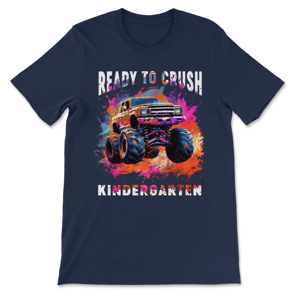 Truck Retro Race Big Vintage Kindergarten Back School Fun Gift Tee - - Navy