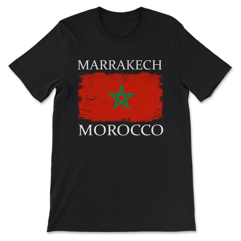 Marrakech Morocco Flag Morocco Tourist Marrakech Visitor Gift Tee - - Black