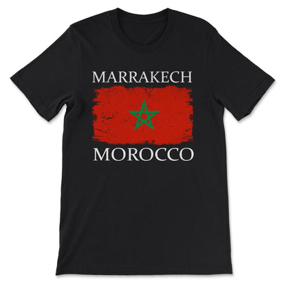 Marrakech Morocco Flag Morocco Tourist Marrakech Visitor Gift Tee - - Black