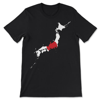 Japan flag t shirt Japan map with flag t shirt B07JDY2JH9 productor - Black