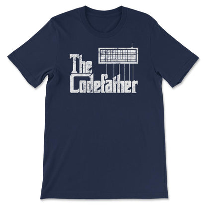 Funny programmer design The Codefather graphic vintage Gift Tee - - Navy