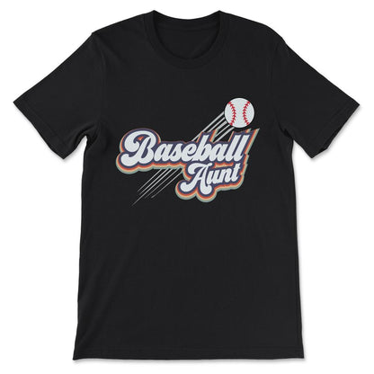 Baseball Aunt Baseball Auntie Baseball Woman Player Coach Gift Tee - - Black