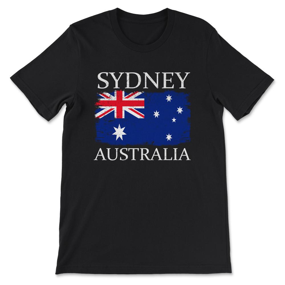 Sydney Australia Flag Sydney Tourist Australia Visitor Gift Tee - - Black