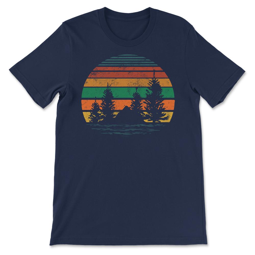 Vintage Scout Mountain Hiking Camping Forest Campers Hippie design - Navy