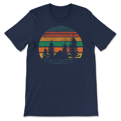 Vintage Scout Mountain Hiking Camping Forest Campers Hippie design - Navy