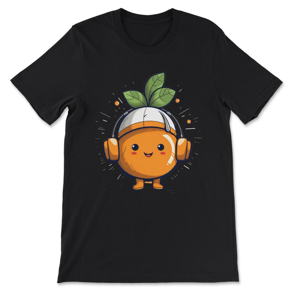 Orange Fruit Fruitarian Funny Cute Party Music Cool Love Fun Gift Tee - Black