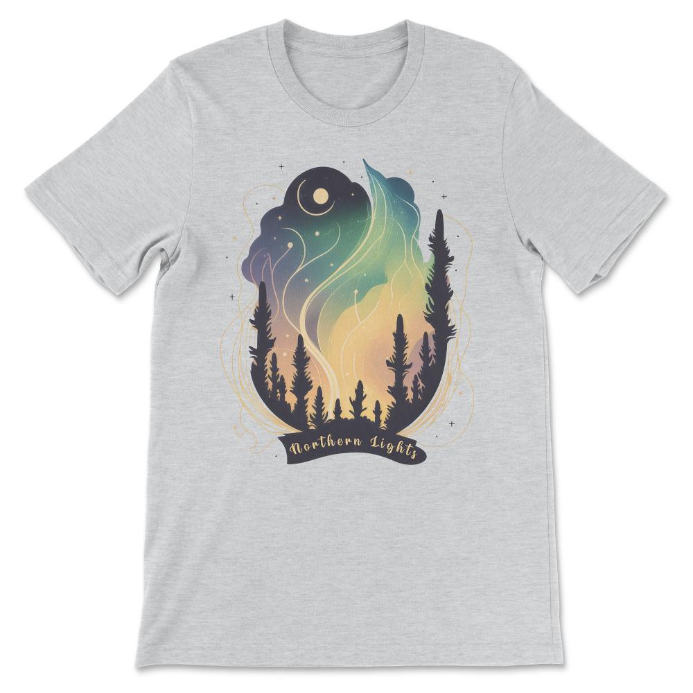 Aurora Borealis Northern Lights Beautiful and Colorful Sky Gift Tee - - Ash