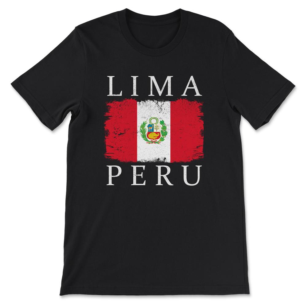 Lima Peru Flag Peru Tourist Capital Peru Lima Tourist Gift Tee - - Black