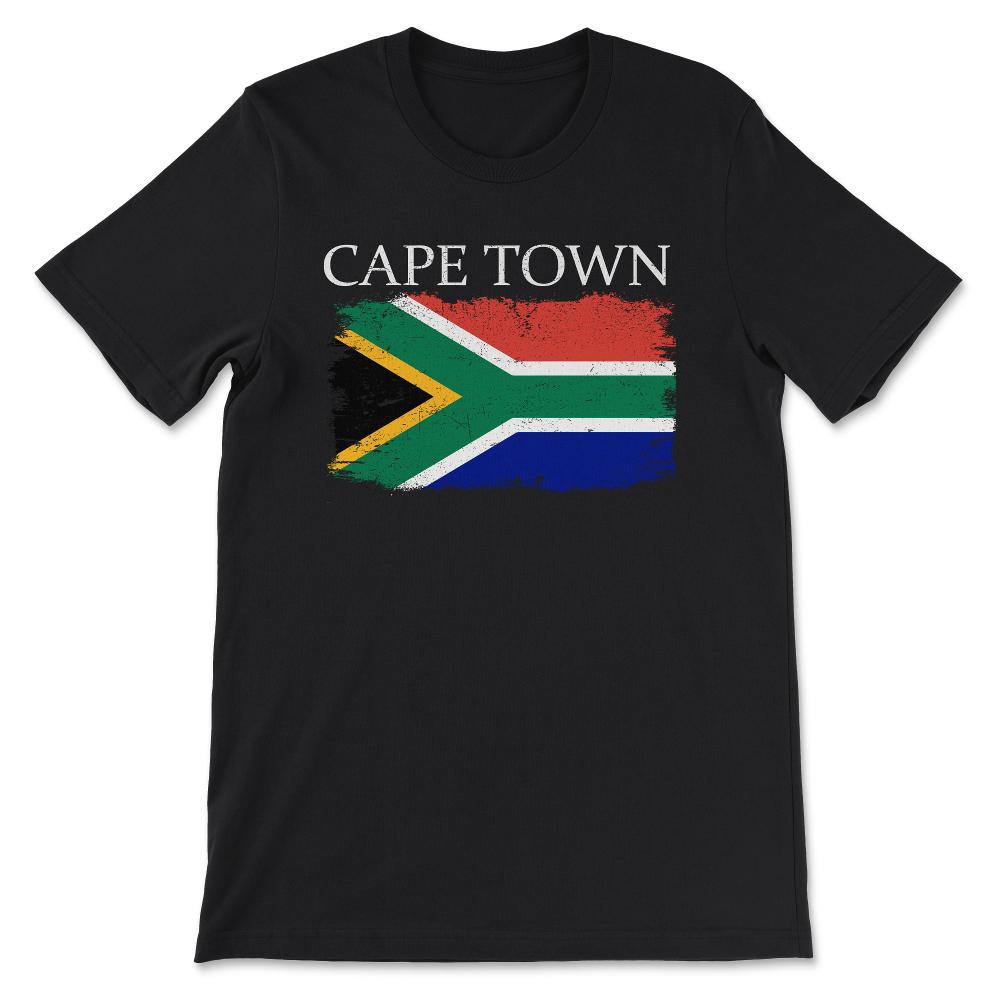 Cape Town South Africa Flag South Africa Country Visitor Gift Tee - - Black