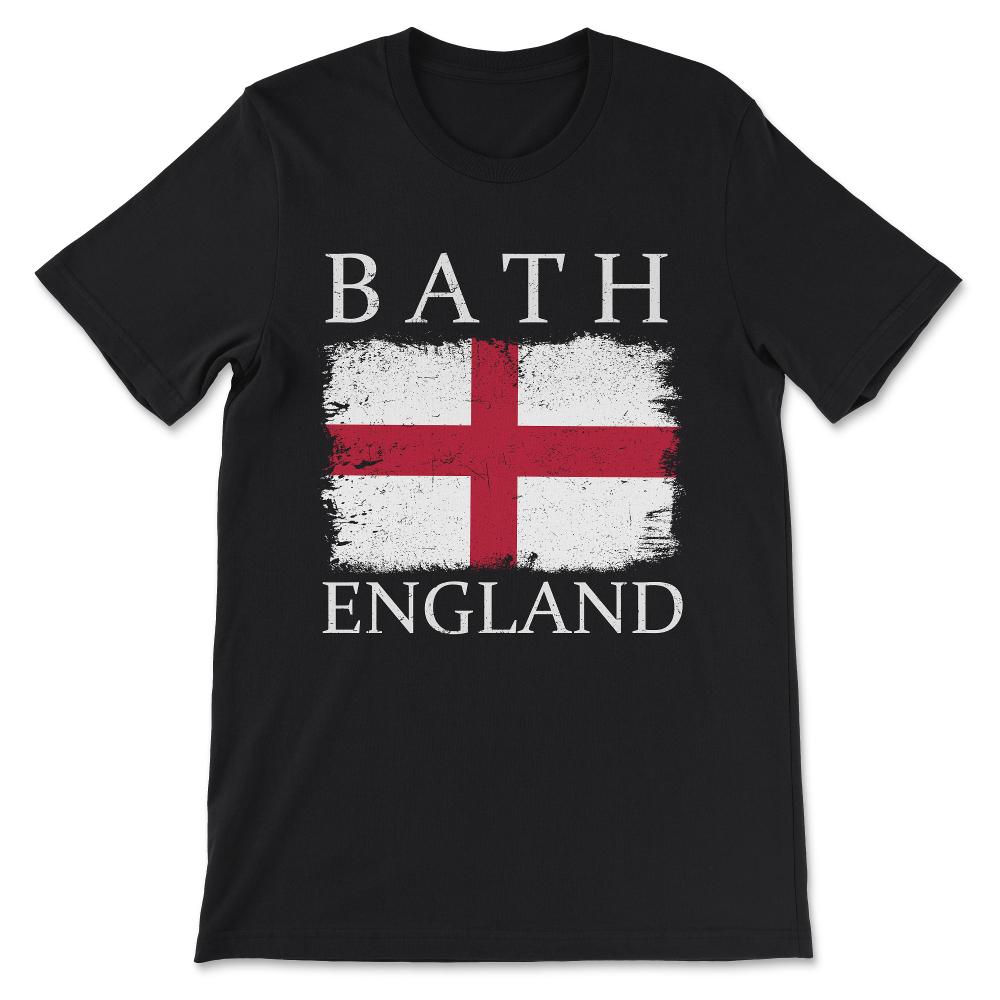 Bath Flag England Flag Bath Love Bath City Bath Tourists Gift Tee - - Black