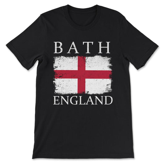 Bath Flag England Flag Bath Love Bath City Bath Tourists Gift Tee - - Black